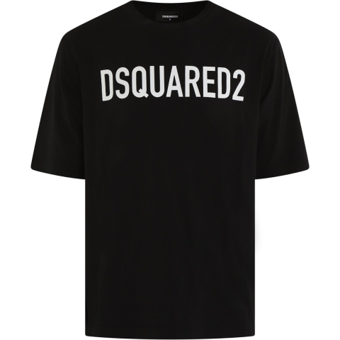 Dsquared2 Loose Fit Brand Logo Zwart T-shirt