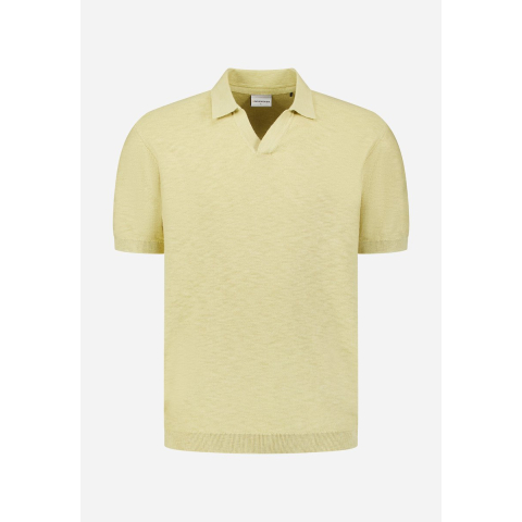 No Excess Pullover short sleeve v-polo slub yellow