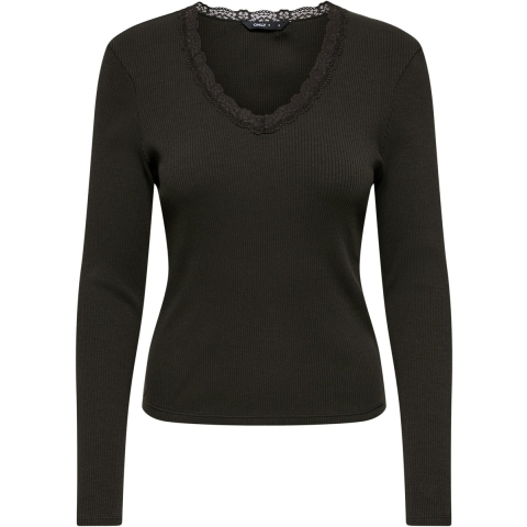 Only onlsara sharai l/s v-neck top jrs 15380864 chocolate torte