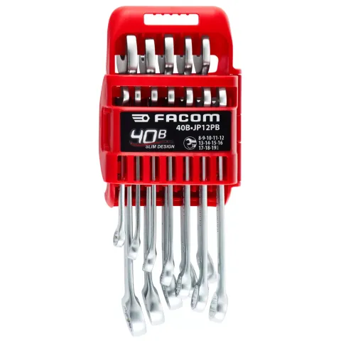 Facom 40B.JP12PB 12-delige Ringsteeksleutelset In Houder - 8-19mm