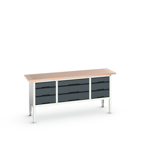 Bott Verso Verstelbare Werkbank | 2000x600x830-930mm | Multiplex | 9 Laden | RAL 7016 - 16923033.19