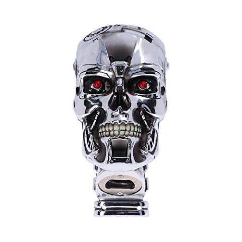 Nemesis Now T-800 Terminator 2 Judgement Day T2 Head Flesopener, Polyresin, Zilver, One Size