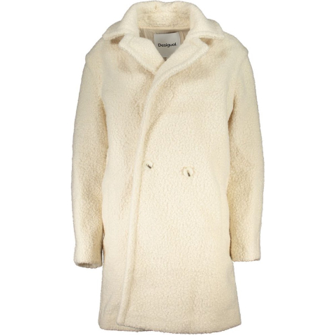Bouclé jas met overslag - WHITE - XL