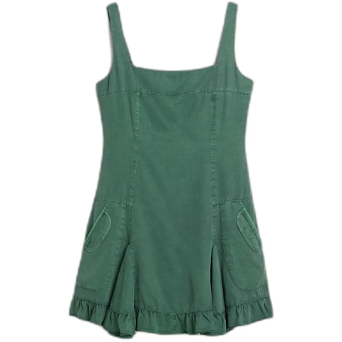 Korte Tencel Jurk - GREEN - M