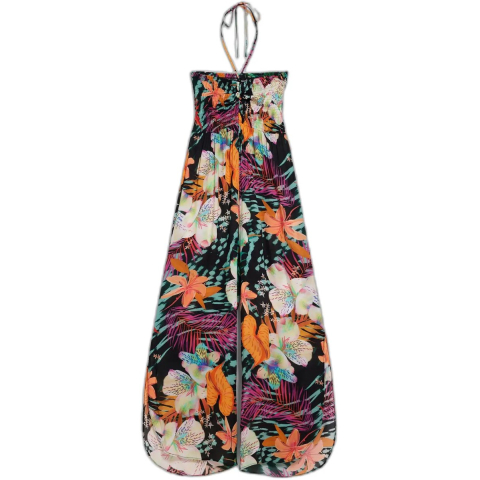 Tropisch bedrukte jumpsuit - BLACK - L