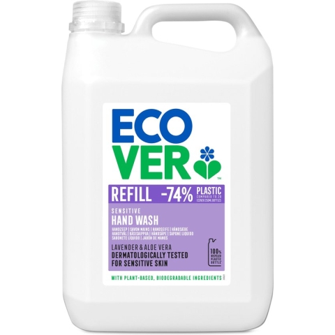 Ecover Handzeep Navulling Voordeelverpakking 5L - Voor de Gevoelige Huid - Lavendel & Aloë Vera Geur