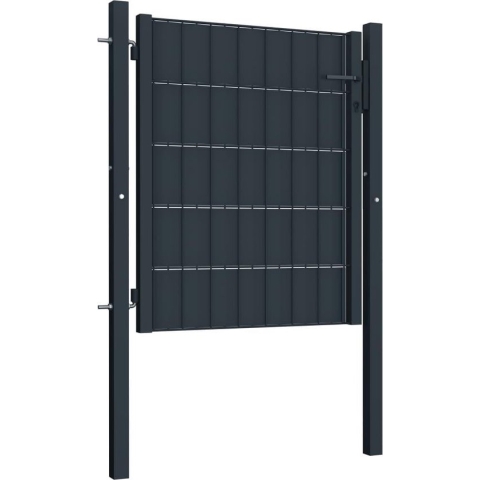 vidaXL-Poort-100x101-cm-PVC-en-staal-antracietkleurig