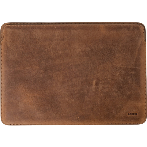 Accezz Leather hoes voor MacBook 15 inch Laptop sleeve Bruin