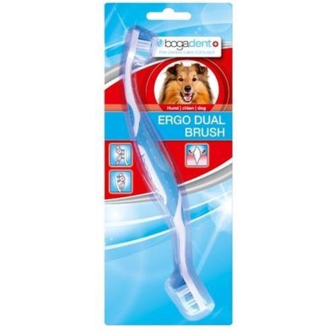 Bogar bogadent® Ergo Dual Brush – Dubbele tandenborstel voor honden - Verkrijgbaar in 2 maten - Ergo Dual Brush