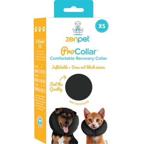 Zenpet ProCollar Hondenkraag XS – Doorzichtige hondenkraag – Beschermkraag hond – Hondenkap – Plastic Hondenkraag - Beschermkap– Zwart – Nek omtrek 15.2 cm