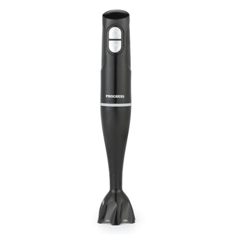Progress EK6215PVDE Hand Blender – Turbo Function, Stainless Steel Blade, Detachable Design, Easy Clean, Compact, Lightweight, One Button Operation, Soups, Sauces, Baby Food Blender, 200 W, Black