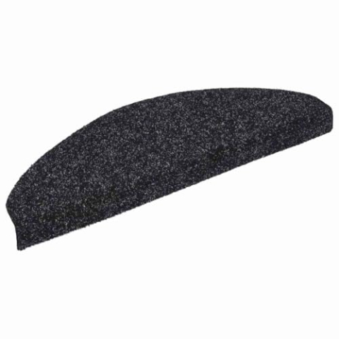 vidaXL Trapmatten Zelfklevend 20 stuks 65x21x4 cm Zwart Halfrond Groot