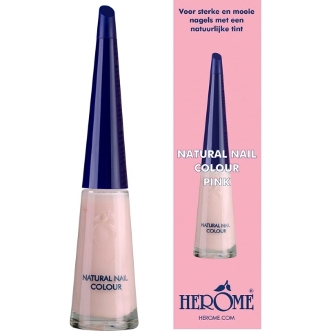 Herome Natural Nail Colour Pink - verstevigende nagellak met een natuurlijke glans - 10ml.