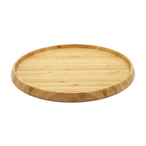 Bredemeijer Rond dienblad van natuurlijk bamboe, diameter 35 x 2 cm