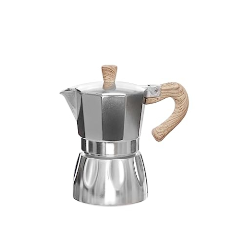 Koffiekan met houten handvat