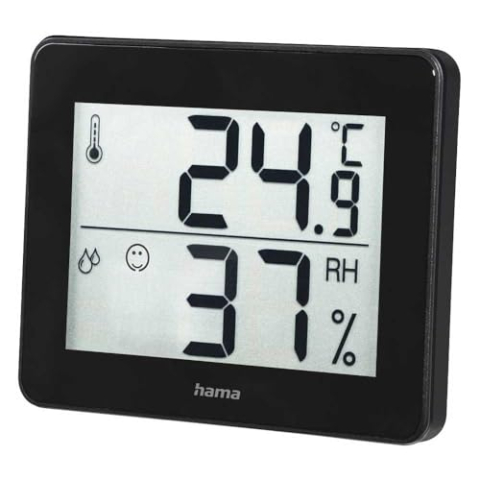 Hama Thermometer/hygrometer (incl. batterij) zwart