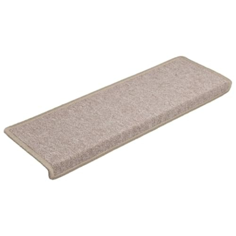 vidaXL Trapmatten 15 st 65x21x4 cm Taupe Rechthoekige Rand