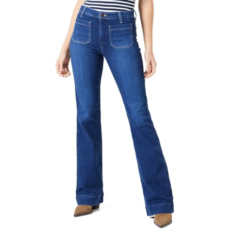 Wrangler Flare Jeans dames, dark wash, 28W / 30L