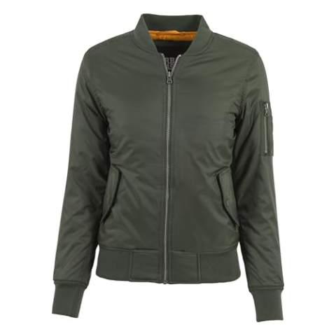 Urban Classics Basic bomberjack voor dames, olijfgroen, L