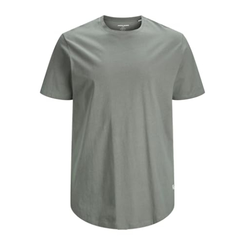 JACK & JONES Heren Noa T-shirt Plus Size Tee Top, Grijs, 4XL