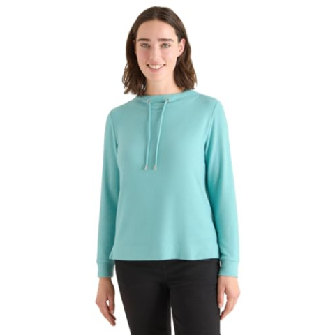 CECIL Cosy Melange Shirt met lange mouwen Foam Blue Melange M