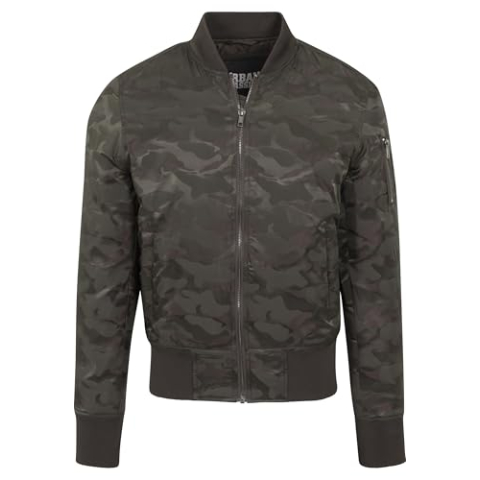 Urban Classics Heren Jas Tonal Camo Bomber Jacket, groen (Darkolive 551), L