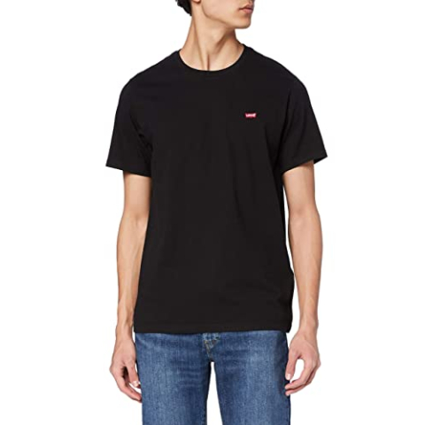 Levi's heren T-Shirt Ss Original Housemark Tee, Stonewashed Black, L