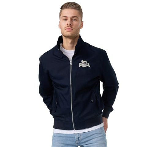 Lonsdale Klassieke jas voor heren, Navy/Silver, XL
