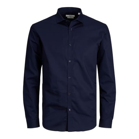 Jack & Jones Heren overhemd plus size loose fit overhemd, Navy Blazer/Fit: losse pasvorm, 3XL
