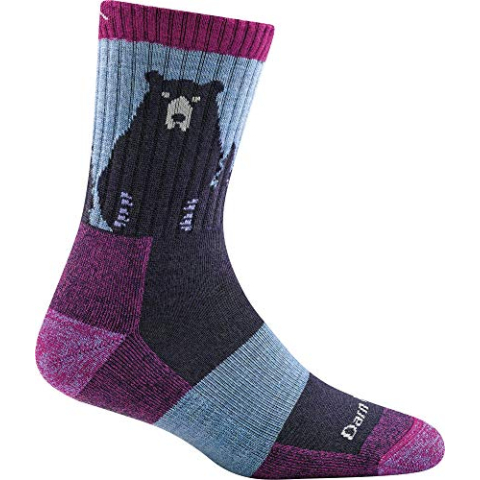 Darn Tough Dames Bear Town Micro Crew Lichtgewicht met Kussen Outdoor Uitrusting, paars, S