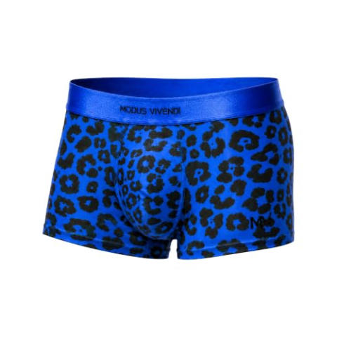 MODUS VIVENDI - Heren Trunks Trunks ondergoed - Leopard Boxer Blue - 1x Maat S