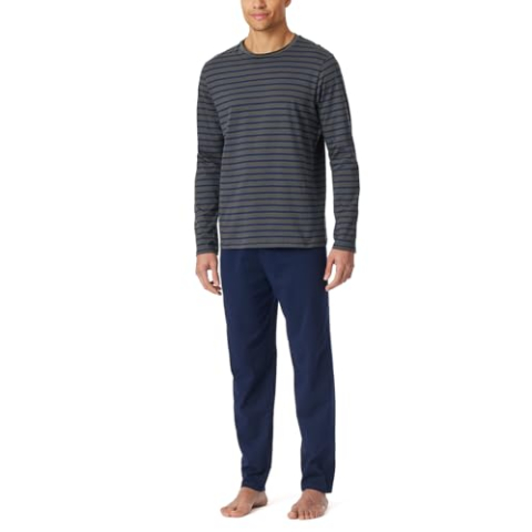 Schiesser Lange herenpyjama - Nightwear set, Antraciet 182197, 102