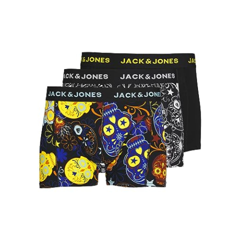 Jack & Jones JACSUGAR SKULL TRUNKS 3 PACK Boxers zwart L