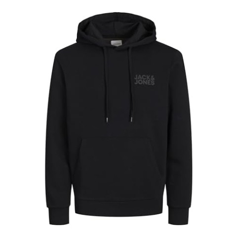 JACK & JONES Capuchontrui met capuchon en, Zwart/Small Print, M