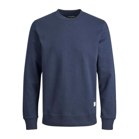 JACK & JONES Heren Sweatshirt Plus Effen Kleur Sweatshirt, marineblauw, 6XL