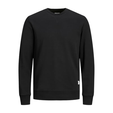 JACK & JONES Heren Sweatshirt Plus Effen Kleur Sweatshirt, zwart, 4XL