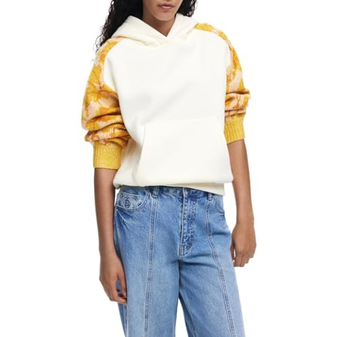 Desigual Sweat_Mani, 1011 Cream, L, Wit, L