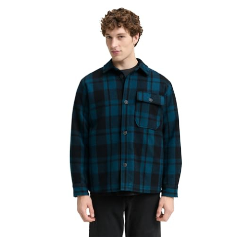 TOM TAILOR Denim Heren 1046920 jas, 38568-Deep Pond Green Dark Check, M, 38568 - Deep Pond Green Dark Check, M