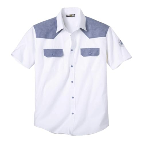 ATLAS FOR MEN - Palm Coast Poplin Wit Overhemd - 5XL