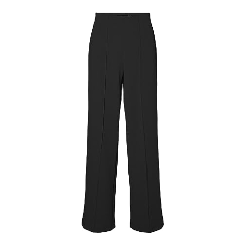 VERO MODA Vmbecky Hw Wide Pull On Pant Noos broek voor dames, zwart, M / 32L