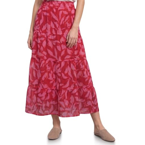 Street One Chiffon Maxi-Rock Salsa rood 42