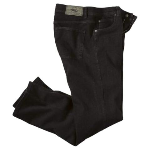 ATLAS FOR MEN - Zwarte stretch regular jeans - 50