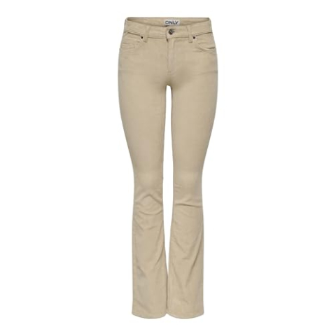 ONLY Onlmary-global flared damesbroek, havermout, 38W / 30L