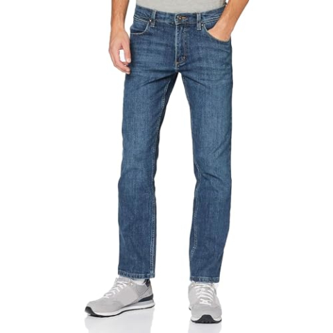 Wrangler Herren Red Kabel Straight Jeans, Authentic Blue, 33W / 32L EU