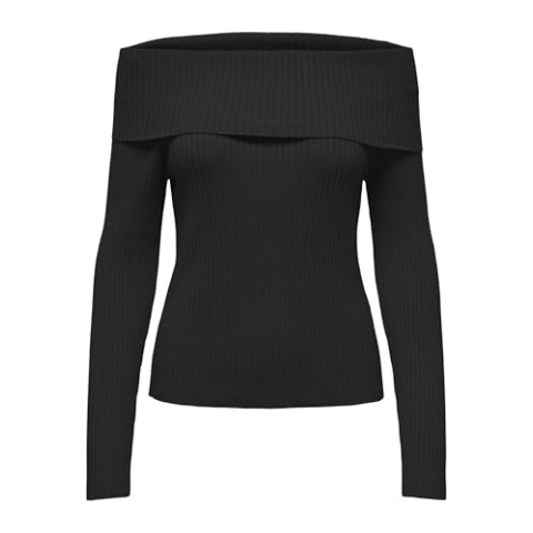 A/S ONLKATIA LS Off Shoulder KNT, zwart, XL