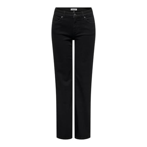 ONLY Onlblush Mid Straight DNM Rea2343 Noos, zwart denim, (L) W x 30L