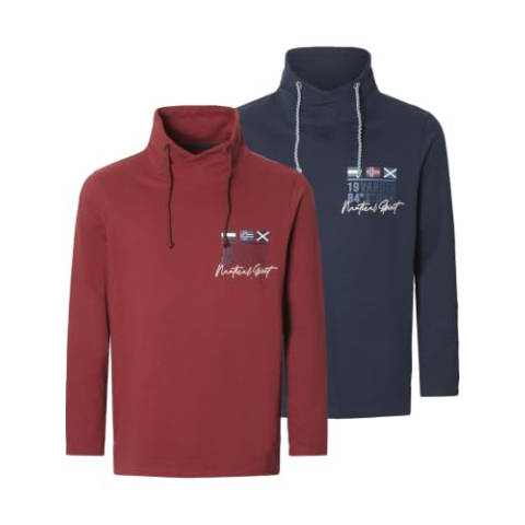 Jan Vanderstorm Heren dubbelpak sweatshirt Larsvik, donkerrood, 6XL