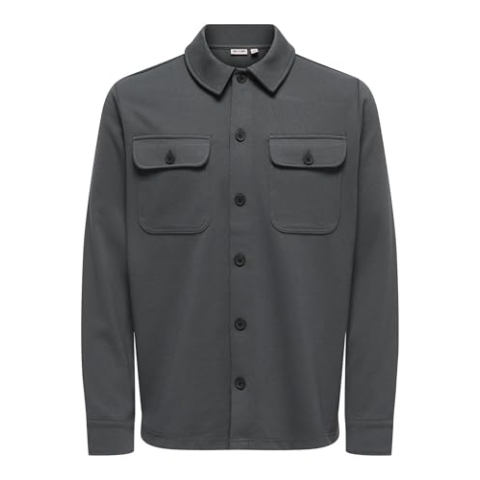 ONLY & SONS Onsnewkodyl Overshirt Sweat Noos, Grijs pinstripe, M
