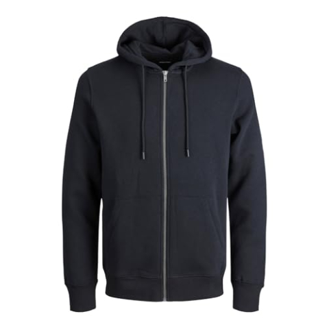 JACK & JONES Mannelijk jack met capuchon plus size effen jas, zwart, 4XL Grote maten