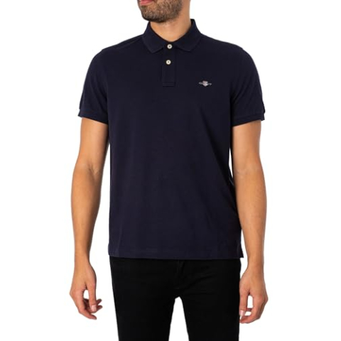GANT Reg Shield Ss Pique poloshirt voor heren, evening blue, M